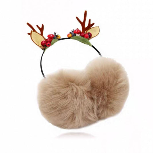 Antlers Winter Earmuffs - Winter - Mushroom