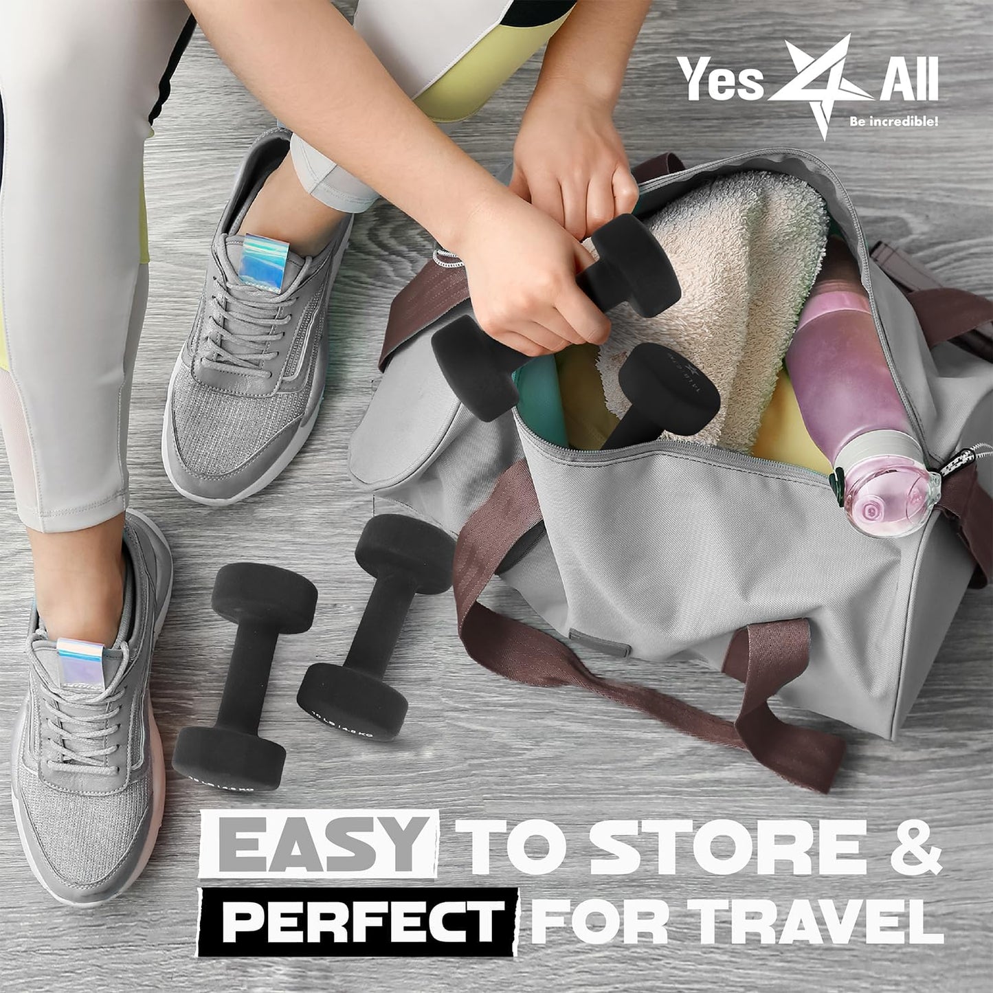 Neoprene Coated Dumbbell Hand Weight Sets of 2 - Multiple Weight Options with 15 Colors, Hexagon Shape, Anti-Roll, Anti-Slip