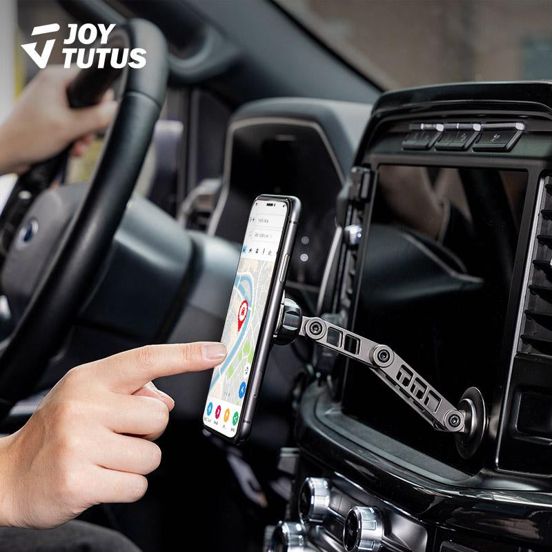 Joytutus Car Phone Holder Magnetic Alloy Rotating Folding Magsafe Phone Mount for Easy Navigation and Calls Automotive Electronics Accessories Aesthetic Compact Durable Installation Portable Space Stand Foldable Cellphone Smartphone Space Stand