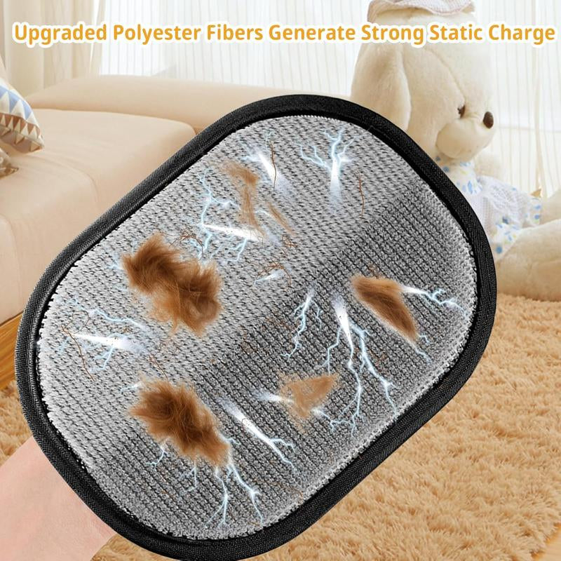 Upgraded Electrostatic Pet Hair Removal Glove - Reusable, Washable Mitt for Furniture, Carpet, Car Seat & Clothing - Efficient Cat & Dog Hair Remover