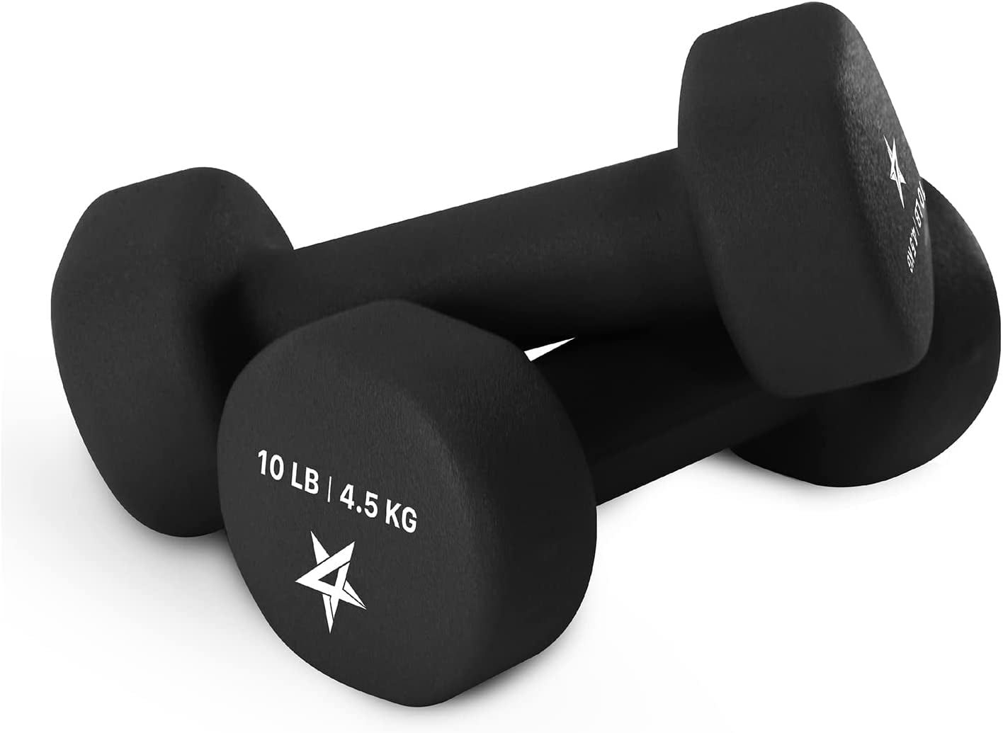 Neoprene Coated Dumbbell Hand Weight Sets of 2 - Multiple Weight Options with 15 Colors, Hexagon Shape, Anti-Roll, Anti-Slip