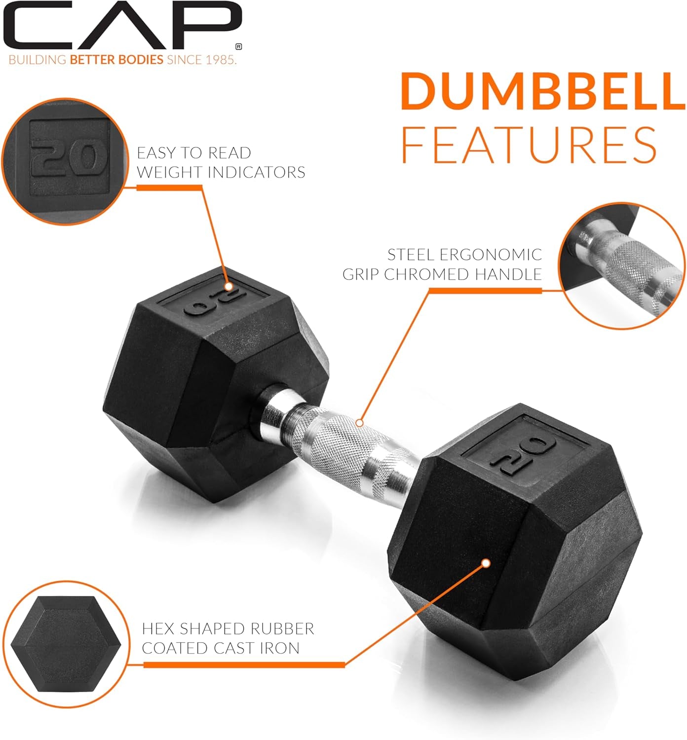 Coated Hex Dumbbell Weight - Pairs | Multiple Options