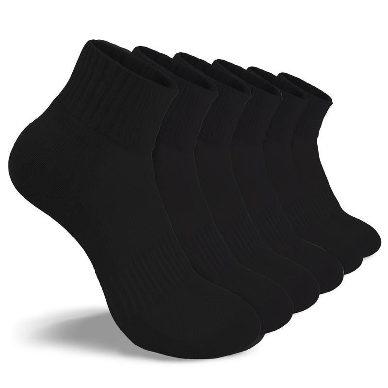 6 Pairs, Women'S Ankle Socks, Athletic & Breathable with anti Slip Heel, for Running and Sports, Ankle High, Variety of Colors