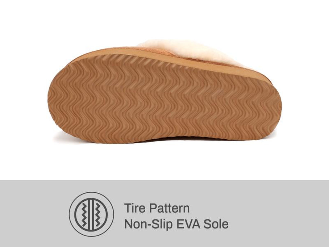 Fuzzy Platform Slippers for Women - Women'S Casual Winter House Slippers - Brown, Faux Fur & Shearling Blend - Women'S Size