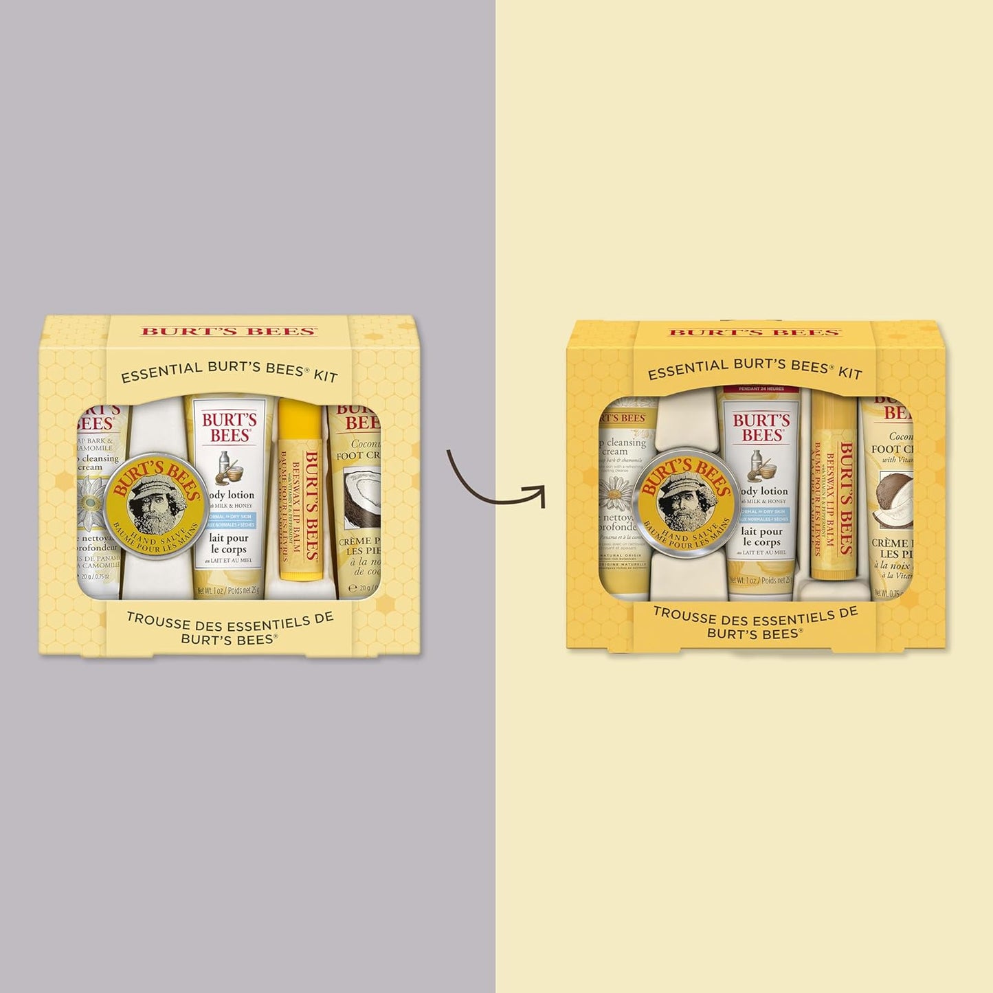 Essential Kit Deep Cleansing Cream, Hand Salve, Body Lotion, Foot Cream & Lip Balm, Travel Size, 5 Essential Products