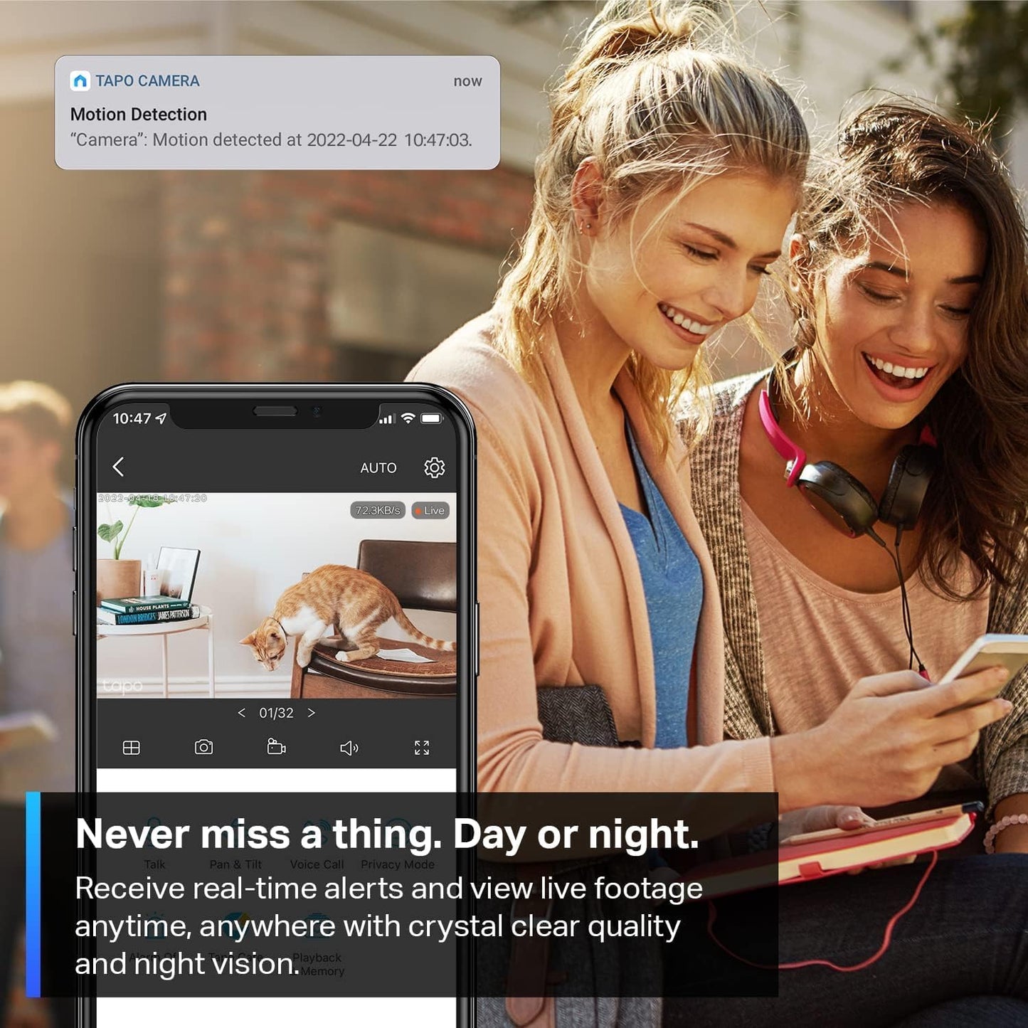 Tp-Link  Smart Pan/Tilt Indoor Security Camera, 360° Motion Tracking, 1080P Full HD Wifi Camera for Pet/Baby, Night Vision, 2-Way Audio, 128 GB Local Storage, Works W/Alexa & Google ( C200)