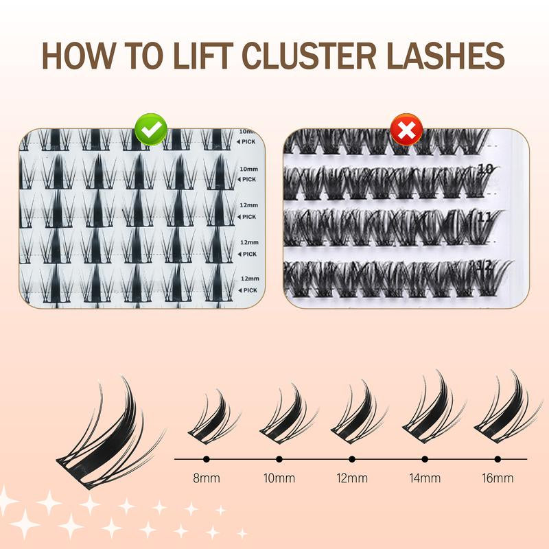 Muselash Self-Adhesive Lash Kit - No Glue Needed, Free of Irritants, Mixed Length 8-16Mm, Premium Korean Materials, Easy Application, Cruelty-Free & Vegan