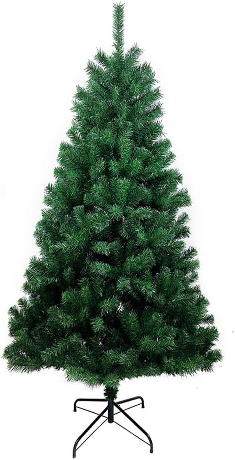 Green Artificial Christmas Tree，Easy Assembly Christmas Tree with 450 Branch Tips Decor and Metal Stand for Indoor, Home, Yard, Garden Christmas Decor