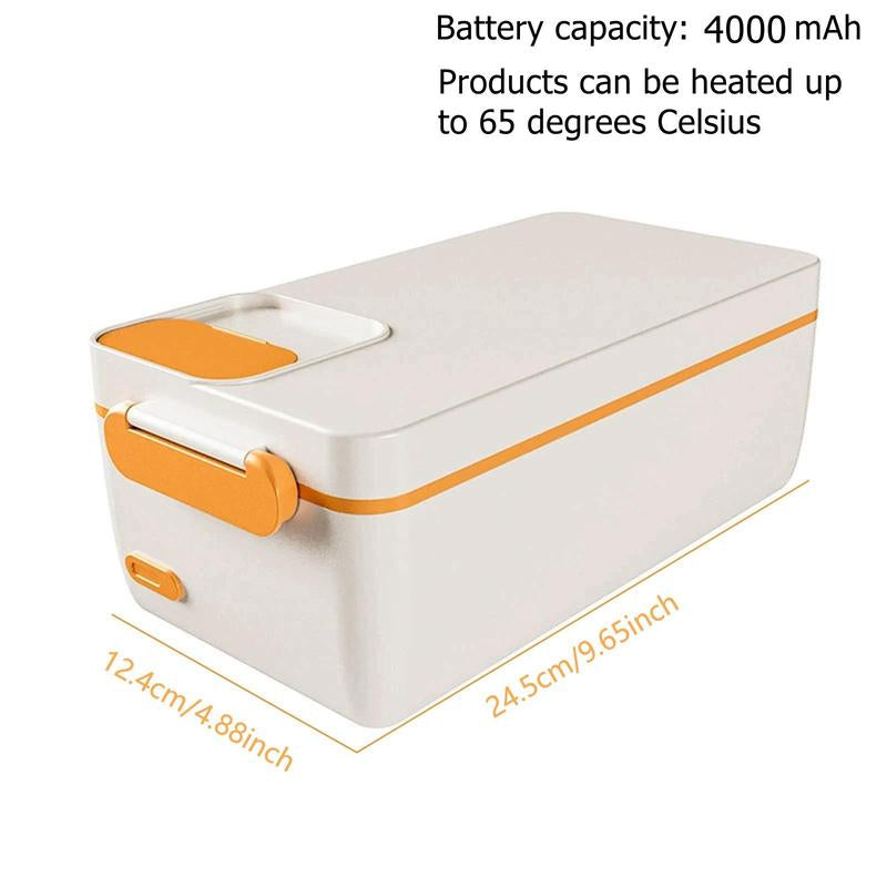 Large Capacity Rechargeable Heated Lunch Box, Adjustable Heating Time Hot Rice Insulated Lunch Box with Insulation Bag Suitable for Students and Office Workers, Bento Box, Lunchbox