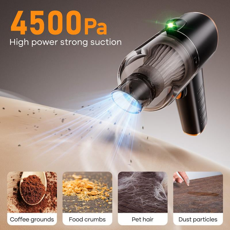 Car and Home 2-In-1 4500Pa Hurricane Suction Handheld Vacuum Cleaner