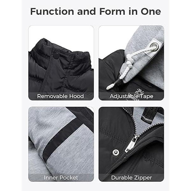 Women'S plus Size Windproof Puffer Vest Quilted Winter Vest Thicken Jacket with Detachable Hood Womenswear Tops Comfort Hoodie Lady Underwear Lady Fall Coat Winter Coat Outerwear Basic