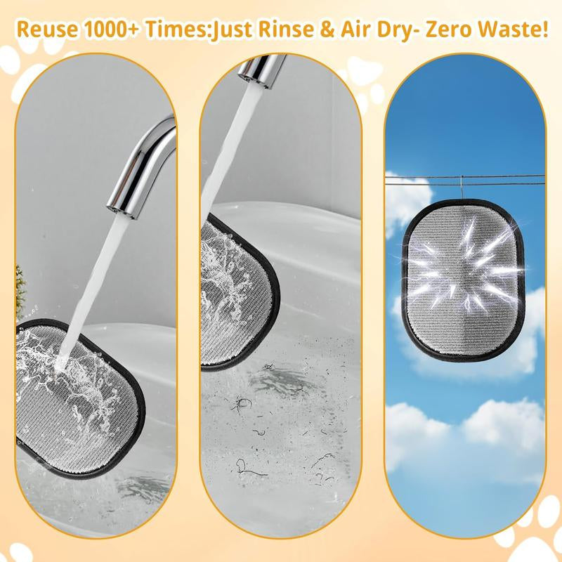 Upgraded Electrostatic Pet Hair Removal Glove - Reusable, Washable Mitt for Furniture, Carpet, Car Seat & Clothing - Efficient Cat & Dog Hair Remover