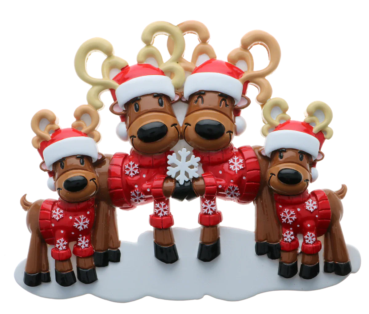 Mr & Mrs Reindeer Family of 4 Ornament