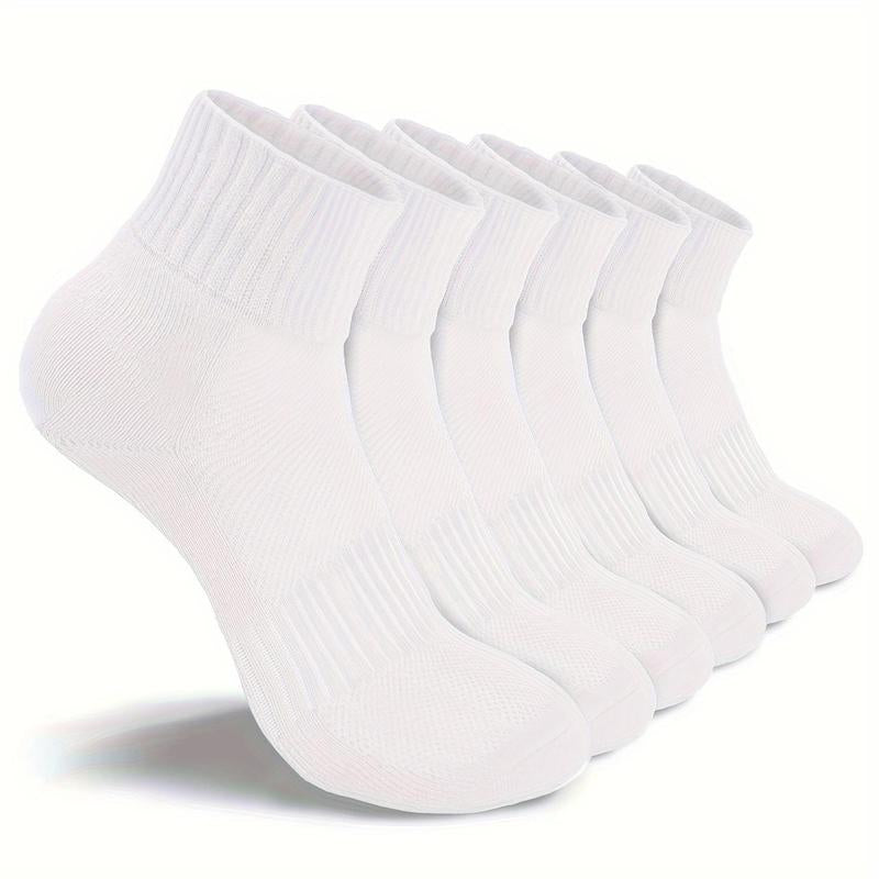 6 Pairs, Women'S Ankle Socks, Athletic & Breathable with anti Slip Heel, for Running and Sports, Ankle High, Variety of Colors