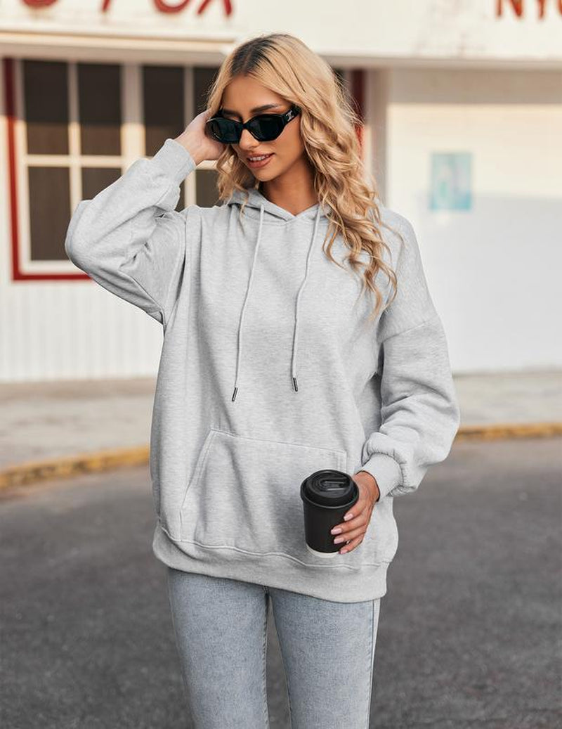 ZEAGOO Dealsforyoudays Women'S Oversize Hoodies Long Sleeve Fleece Tunic Sweatshirts Pullover Fall Winter Coat with Pockets Basic Casual
