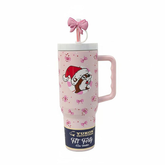 Buc-Ee'S Pink Candy Cane Christmas Tumbler