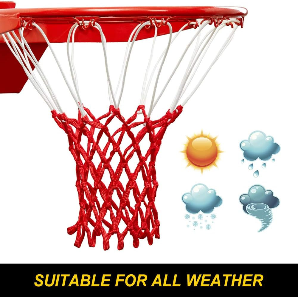 Premium Quality Professional Heavy Duty Basketball Net Replacement - All Weather anti Whip,Fits Standard Indoor or Outdoor 12 Loops Rims12 Loops