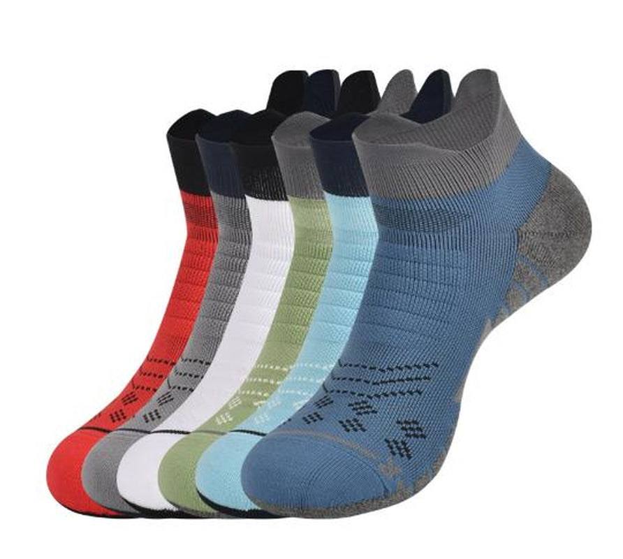6 Pairs, Women'S Ankle Socks, Athletic & Breathable with anti Slip Heel, for Running and Sports, Ankle High, Variety of Colors
