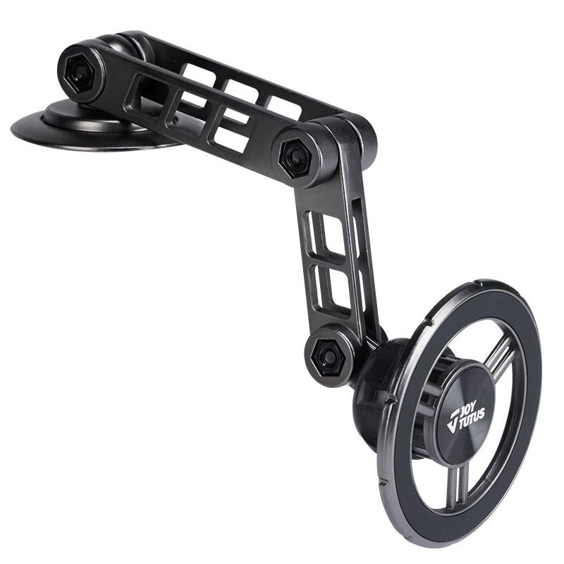 Joytutus Car Phone Holder Magnetic Alloy Rotating Folding Magsafe Phone Mount for Easy Navigation and Calls Automotive Electronics Accessories Aesthetic Compact Durable Installation Portable Space Stand Foldable Cellphone Smartphone Space Stand