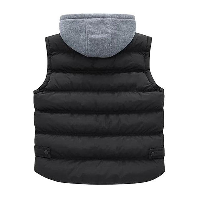 Women'S plus Size Windproof Puffer Vest Quilted Winter Vest Thicken Jacket with Detachable Hood Womenswear Tops Comfort Hoodie Lady Underwear Lady Fall Coat Winter Coat Outerwear Basic
